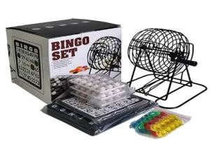 JUEGO DE MESA BINGO METAL BLANCO