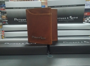 BILLETERA PHILIPPE ANDRE 3 CUERPOS PLACA
