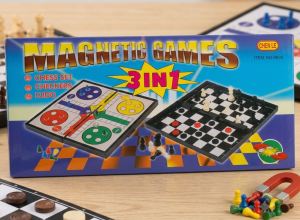 AJEDREZ CHENLE MAGNETICO 3EN1 AZUL PEQUEÑO