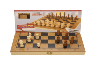 AJEDREZ MADERA MINI 3 EN 1